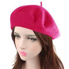 7 99 French Style Classic Wool Beret Beanie Hat Hot Pink Women Hat Wool Beret Fashion Frensh Wool Berets Beret Beanie Hats