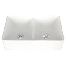 fireclay farmhouse sink, white double