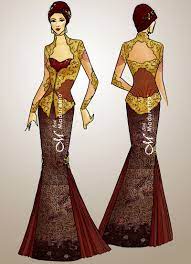 Desain yang digunakan adalah desain tradisional, yaitu desain baju kebaya pada umumnya. Batik Maduretno Gambar Desain Busana Desain Busana Kebaya Pernikahan