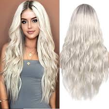 To dye a synthetic wig, you'll need: Colorfulpanda Realistic Looking Platinum Blonde Curly Wavy Wigs With Dark Roots Ombre Heat Resistant Synthetic Hair Wigs For Women Middle Parting None Lace Front Wig Buy Online In Belize At Belize Desertcart Com Productid