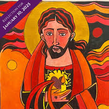 𝐑𝐞𝐟𝐥𝐞𝐜𝐭𝐢𝐨𝐧 𝐟𝐨𝐫 𝐉𝐚𝐧𝐮𝐚𝐫𝐲 𝟏𝟎 ✍ Julie Magri 📖 Luke  5:12-16 🎨: “Healing Waters from the Sacred Heart” by Bro. Mickey O'Neill  Mcgrath, OSFS 𝐼𝑡 ℎ𝑎𝑝𝑝𝑒𝑛𝑒𝑑 𝑡ℎ𝑎𝑡 𝑡ℎ𝑒𝑟𝑒 𝑤𝑎𝑠 𝑎 𝑚𝑎𝑛  𝑓𝑢𝑙𝑙 𝑜𝑓