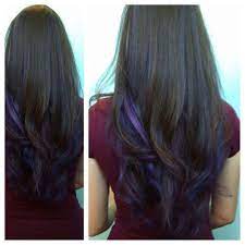 Find This Pin And More On Hair Dark Hair Purple Peekaboo Hair Hair Styles Underlights Hair
