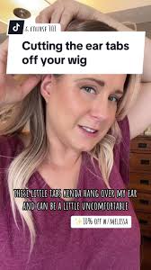 Removing the ear tabs off your synthetic wig to make a custom fit and feel  more comfortable around your ears. Save 10% w/code MELISSA. ………  #beautyaffiliate #wig #wigs #syntheticwig #hairstyle ...