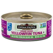 Crown Prince Natural Yellowfin Tuna In Extra Virgin Olive Oil Solid Light Walmart Com Albacore Tuna Tuna Canned Seafood