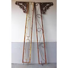 This railing is 4ft long and comes with two adjustable decorative iron posts. Vintage Wrought Iron Porch Posts A Pair Chairish