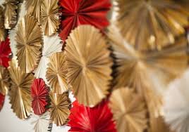 Gold And Red Circular Paper Wall Decor Anchor Wall Decor Paper Wall Decor Outdoor Wall Decor