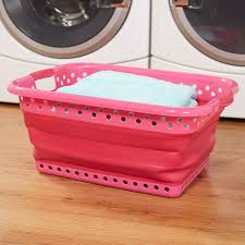 Container store collapsible laundry basket. The Lakeside Collection Large Collapsible Laundry Baskets Pink Walmart Com Walmart Com