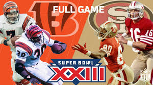 Super bowl xxii was an american football game between the national football conference (nfc) champion washington redskins and american football conference (afc). Super Bowl Xxiii Montana Rice S Legendary Performance Bengals Vs 49ers Nfl Full Game Youtube