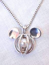 Pick A Pearl Mickey Mouse Sterling Silver Cage Pendant 18 Chain Cultured Pearl Disney Jewelry Mickey Mouse Jewelry Pendant
