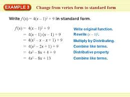 Is the horizontal coordinate of the vertex. Vertex Form Of Quadratic Functions Math 2 Y