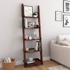 Maybe you would like to learn more about one of these? Eclectic Solid Wood 5 Open Shelf Leaning Ladder Bookcase