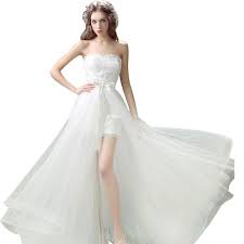 Affordable casual short wedding dresses in phoenix, az. Buy Luxury Lace Wedding Dress Short Front Back Long Detachable Tail Strapless Elegant Wedding Gowns At Affordable Prices Price 65 Usd Free Shipping Real Reviews With Photos Joom