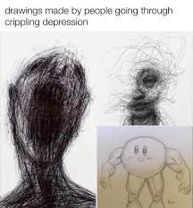 Depression drawings made by our website members, see how the drawings are made from the first brush stroke to the final drawing, join us and create your own version of depression. Drawings Made By People With Mental Illness Know Your Meme