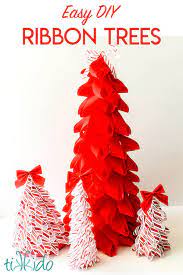 Making holiday decorations with peppermint candy. Easy Diy Ribbon Christmas Trees Holiday Decor Tikkido Com