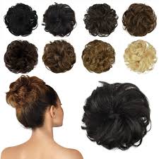 Proof of that is a messy bun, which is so beloved among hollywood celebrities. Feshfen 100 Human Hair Bun Extension Messy Bun Hair Piece Curly Hair Scrunchies Chignon Ponytail Extensions For Women Girls Updo Donut Hairpiece Natural Black Buy Online In Antigua And Barbuda At Desertcart 65221250