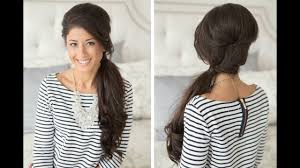 Half up braids for long hair. Retro Side Pony Tail Youtube