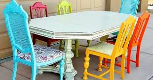 dining room table transformation colorful dining room chairs furniture rehab glazing furniture