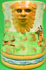 Arthur Wood English Earthenware Pottery Mug w/ Fox-Hunt Relief"