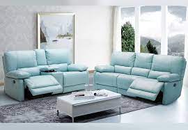 Zara power reclining sectional, light grayby steve silver. Kuka Maui Light Blue Power Reclining Sofa And Reclining Console Loveseat Leather Match Leather Sofa Decor Leather Sofa Living Room Living Room Sofa Design