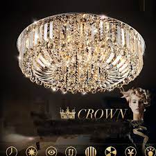 Luxury Led Indoor Crystal Surface Lighting Big Ceiling Lamp Modern Large Crystal Hanging L Ceiling Lights Living Room Living Room Ceiling Living Room Lighting