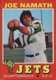 I prefer to think of joe namath as the punchline of a bill murray joke in ghostbusters 2. Joe Namath Football Cards 1965 Topps Rookie New York Jets