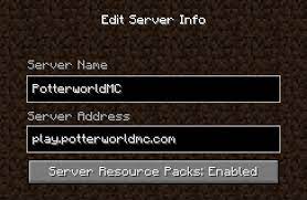 So this is the right time to change your minecraft name to a new one. Play Now Potterworldmc