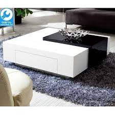 Endora Upside Down Drawer Coffee Table Black White Coffee Table White Modern Coffee Tables White Glass Coffee Table