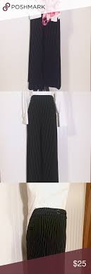 Roz Ali Black Pinstripe Wide Leg Trousers 14 Wide Leg Trousers Roz Ali White Wide Leg Pants