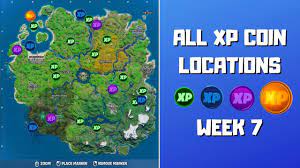 Below you see the zero point map, with all 10 locations enabled, for each week. All Xp Coins Locations In Fortnite Week 7 Fortnite Chapter 2 Season 2 Youtube