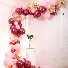 Blow up all of the balloons in each color, making them all slightly different sizes. 110 Pack Diy Balloon Garland Kit Balloon Arch Party Decorations Burgundy Pink Clear Walmart Com Walmart Com