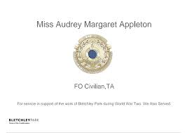 Miss Audrey Margaret Appleton