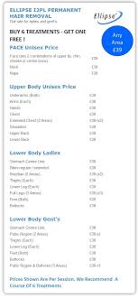 Women's laser hair removal prices are shown below. Hair Removal Price List Laser Me Chester