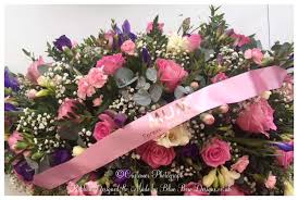 Printed ribbon for funeral flowers. Personalised Wreath Ribbon