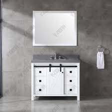 Nadler single bathroom vanity carrara gray cabinet optional countertop save on inch bathroom retreat with soft close drawers authentic italian carrara marble top lowes posted. 42inch White Cabinet With Grey Quartz Top Free Standing Bathroom Vanity China Large Storage Hangzhou Made In China Com