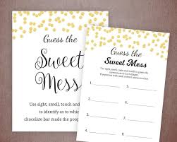 Guess The Sweet Mess Baby Shower Games Download Poopy Diaper Game Printable Gold Confetti Printable Baby Shower Games Work Baby Showers Baby Shower Bundle
