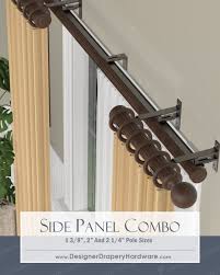This means the poles are a lot lighter than traditional wrought iron and can easily be cut to size on site using a hacksaw or miter saw with a metal cutting blade. Http Www Designerdraperyhardware Com Combination Decorative Traverse And Wood Curtain Rods Double Treatments Drapery Hardware Drapery Rods Wood Curtain Rods