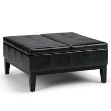 Ottomans can add storage and a footrest to chairs that do not recline. Simplihome Dover 36 Inch Wide Square Coffee Table Lift Top Storage Ottoman Cocktail Footrest Stool In Upholstered Midnight Black Tufted Faux Leather For The Living Room Contemporary Buy Online In Botswana At