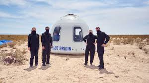 Blue origin crew emerge safely from capsule after trip into space. 8dzvxbq8zknvhm