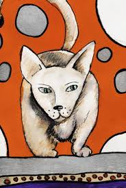 Chat et chaton, dessin d'enfant, aquarelle sur papier. Chat Couche Dessin Par Karine Garelli Artmajeur