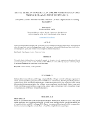 Bangsa indonesia memiliki banyak sekali keberagaman budaya, suku. Pdf Critique Of Cultural Relevance In The Formation Of Work Organizations According Beirne 2013