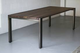 Mez Works Furniture Lake Tahoe And Sf Bay Area Hudson Walnut Dining Table Beveled Edge Profile Steel Frame In 2020 Dining Table Walnut Dining Table Industrial Dining Table