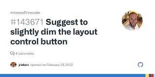 Suggest to slightly dim the layout control button · Issue #143671 ·  microsoft/vscode · GitHub