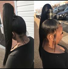 How to blunt cut genie high ponytail kash doll inspired by : Genie Ponytail Weave Ponytail Hairstyles Hair Styles Hair Ponytail Styles