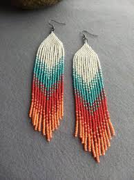 Fringe Seed Bead Earrings For Women Earrings For Sensitive Etsy In 2020 Seed Bead Tutorial Beaded Earrings Patterns Beaded Earrings