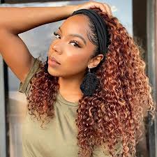 Black Friday Limited 】Ulahair 13A Natural Wave 1B/30 Headband Wigs For  Black Women 250% Density Half Wigs With Headbands No Glue And Sew In ULHB10