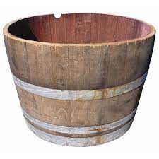 This beautifully designed half whiskey barrel is 100% kiln dried and made from a solid wood construction. Half Wine Barrels 150l Paramount Browns Adelaide