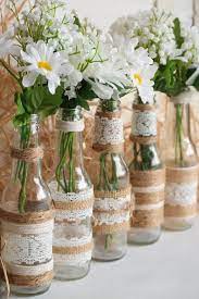 Rustic Burlap Centerpiece Bottle Vases Wedding Or Party Etsy In 2021 Bottle Vases Wedding Burlap Centerpieces Wedding Vases