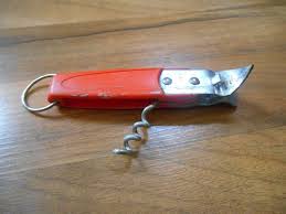 Old Vintage Bottle Can Opener Wine Corkscrew Ekco Usa Red Plastic Handle Metal Wine Corkscrew Vintage Bottle Wine Opener