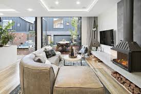 Inside Elyse And Josh S House For The Block In 2020 Freestanding Fireplace Fireplace Design Home