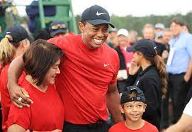The most television exposure charlie received was last year at augusta national when woods wrapped his son in his arms after winning the masters for the fifth time, completing a comeback from four back surgeries. Tigers Woods Caddies As Son Charlie Wins Junior Tournament Cgtn